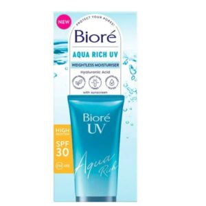Biore Aqua Rich UV Weightless Moisturiser Hyaluronic acid Sunscreen SPF 30 Biore Aqua Rich UV Weightless Moisturiser Hyaluronic acid Sunscreen SPF 30